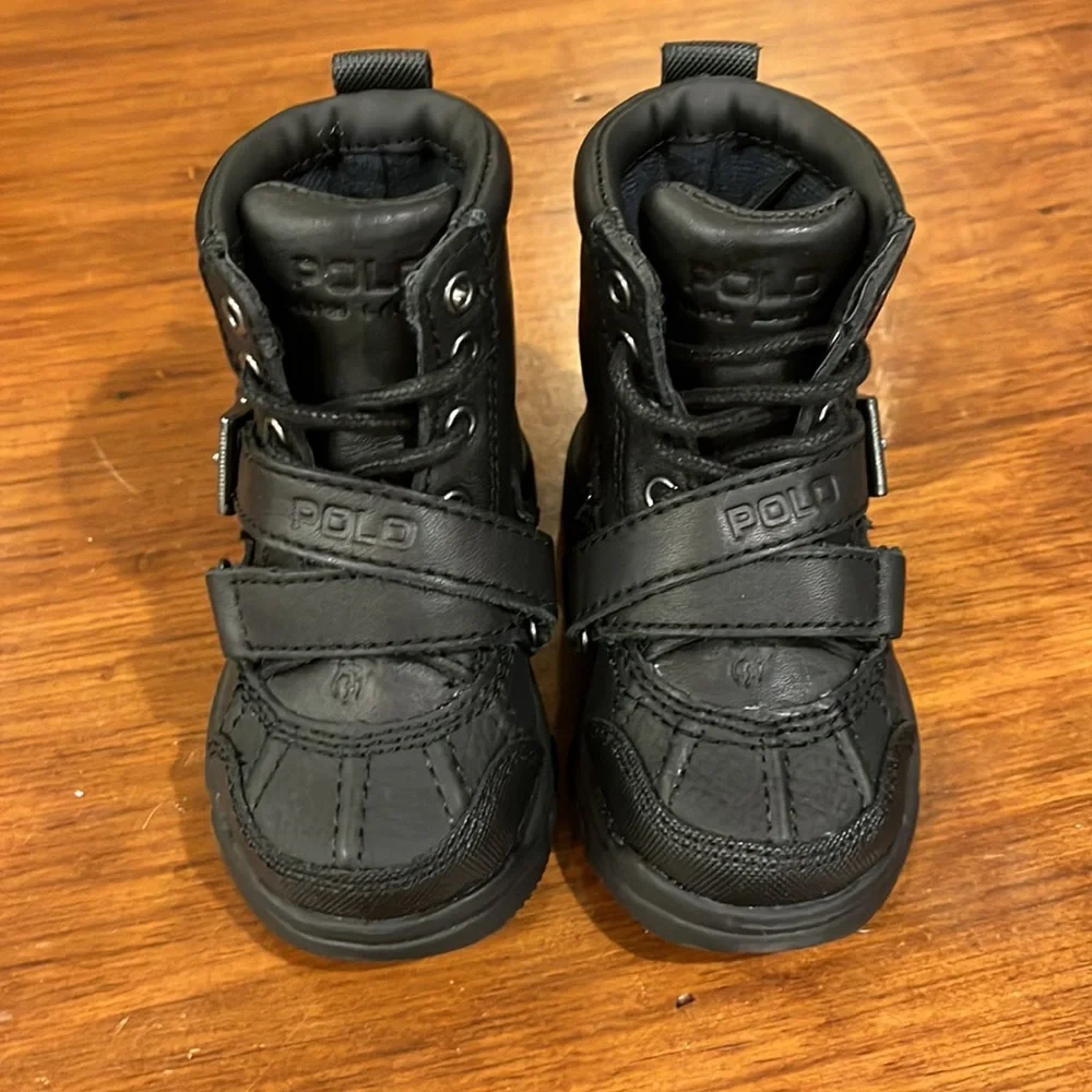 Polo Ralph Lauren Tavin Boots black new Toddlers Infant Boys Size 4